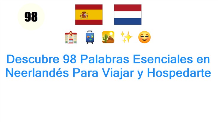 Descubre 98 Palabras Esenciales en Neerlandés Para Viajar y Hospedarte